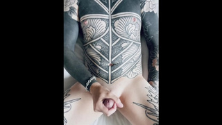 Tattooed Dude Strokes And Jerks Rock Hard Prick (Teaser)