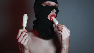 fine asmr oral sex with ice cream from a skank in a balaclava