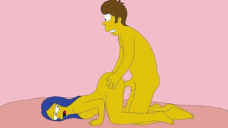 Marge and Homer Asian cartoon - Simpsons