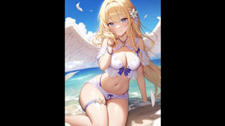 Anime Babes at the Beach Picture Mix of
