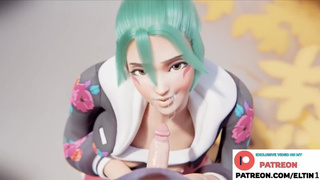 Amazing Kiriko Sexy Fucking And Getting Cream pie On Public | Overwatch Cartoon 60fps