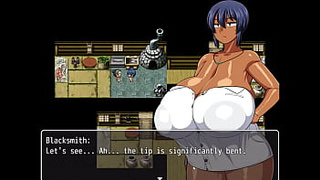 Tanned Lady Natsuki [ ANIME Game ] Ep.12 he is masturbating his giant BBC outside !