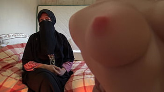 Moroccan arab wifey in Nador shows stepson how to fuck a tantaly sexdoll