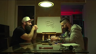 Naughty threesome ends in a sea of jizz with 2 porn legends