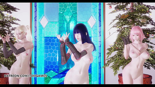 [MMD] TWICE-Feel Special Attractive Striptease Hinata Sakura Ino Yamanaka Naruto Cartoon 3D Porn Uncensored