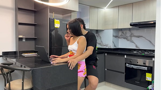 A good fuck while my stepsister searches for clothes in her closet.