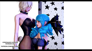 [MMD] BEAST & HYUNA - Trouble Maker Gwen Riven League of Legends Uncensored Asian cartoon