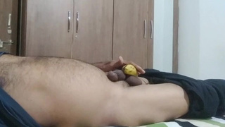 Bedroom with banana fuck