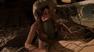massive mutant dick stretches lady's small mouth 2k 3D