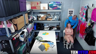 Tiny teeny shoplifter strip searched and plowed