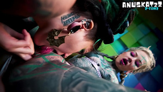 inexperienced tattooed hippie bitch gets anal lesson from alternative pornstar