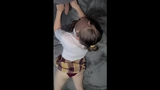 SLUT Student from Monterrey comes home from school and is punished by her stepfather for watching porn on her smartphone, real amateur, not fake
