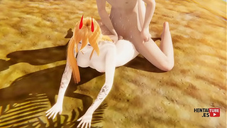 Chainsaw Fiance Cartoon - Power nailed in the beach - Chinese Thai Manga Cartoon Porn