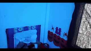 A HORROR STORY - The Hubby in White | Halloween-Themed Horror Porn Sex tape - Swallows a Enormous Penis and Ends Up Getting Banged