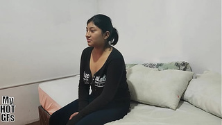 Pretty fresh woman Kiomi comes for a porn casting.