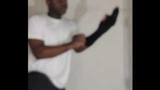 I couldn't afford to go shopping for wrist bands to wear on my wrist so I chose to make wrist bands out of socks from home for free instead