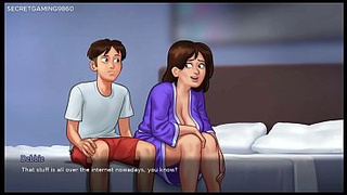 Summertime Saga (Part 24) By DarkCookie - Pervert can't resist Sniffing Stepmom's panties in Her Bedroom - 3D Porn Game