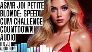 ASMR JOI Skinny Blonde: Speed Jizz Challenge Countdown Audio Porn HFO