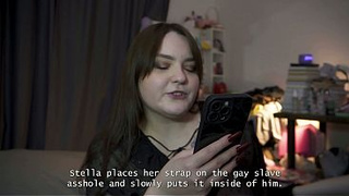 Porn story - they share a jizz-filled kiss together after a alluring pegging