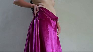 Indo porn Colmek wearing slippery satin pajamas that are really fine