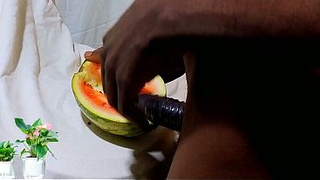 BREAKING NEWS: Mr. Dicks3x caught masturbating and Fucking water melon so hard.
