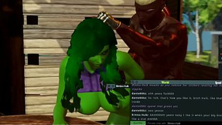 Miss Hulk ends up being dominated by a dark schlong