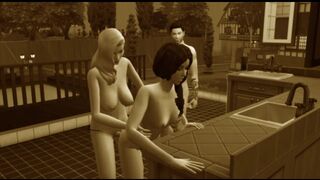 Old Style Sex Tape. Group Sex in a Cafe. Group Orgies | Porno Game 3d