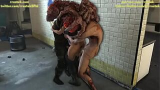 Jill Valentine in Trouble 3D Monster porn animation