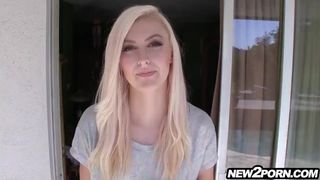 Beautiful Blonde Teen new to Porn