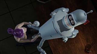 Futurama - Leela gets creampied by Bender - 3D Porn