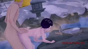 Boku No Hero Asian Cartoon - Denki Rides Jiro in a HotSpring - My Hero Academia Porn Film 3D