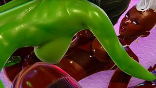 Futa - X Studs - Storm gets creampied by She Hulk - 3D Porn