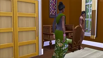Indian Mom catches her virgin son masturbating watching a porn video and decided to help him to see what it's like to have sex with a real woman for the first time