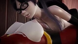 Incredibles - Double Futa - Violet Parr gets creampied by Helen - 3D Porn
