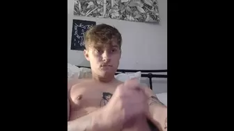 fine gigantic dong dude orgasm and moans quietly while watching porn