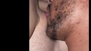 Watchin Porn with Wife while we 69 and I Play with Her Tight Butthole