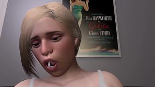 Bitches is having fun with some cucumber | 3D Porn