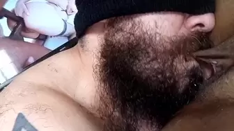 I made him blow my twat like a dog until sperm on his tongue watching porno, he chewed me jizz again