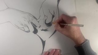 Pencil sketch of the hands Full HD Erotic Porn