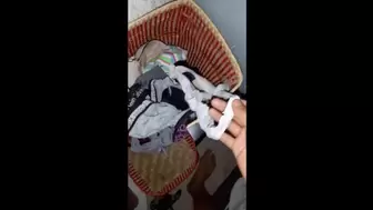 I entered my mother-in-law's room to masturbates with her thongs and sperm in them