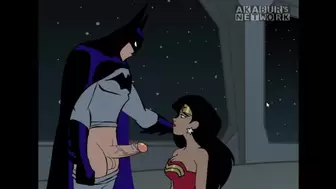 Batman Pounding Wonder Woman's Both Holes and Spunk on her face hentai Porn